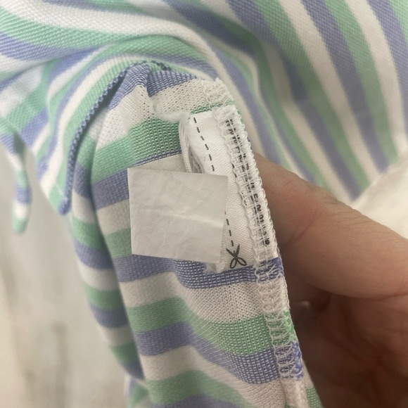 POLO GOLF RALPH LAUREN Sleeveless Polo Shirt size Medium Striped Tailored Fit - Picture 7 of 7